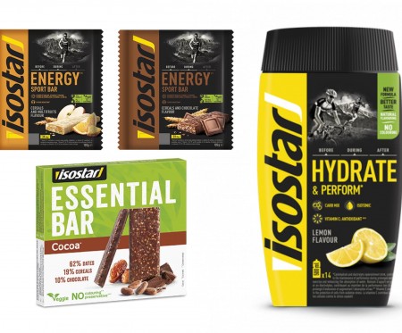 Produits énergétiques Isostar pour sports d'endurance et cyclisme