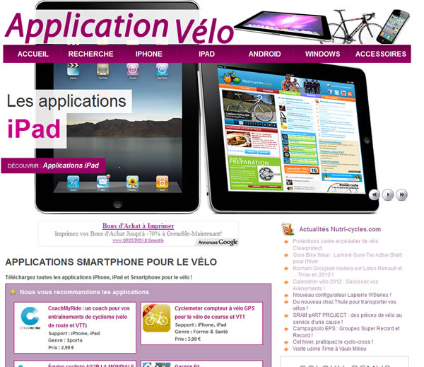 Application vélo