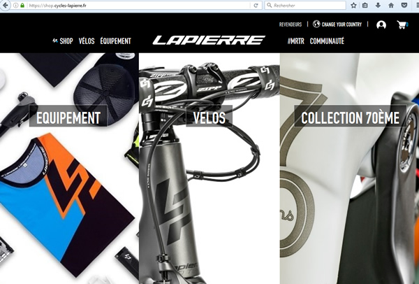 La boutique en ligne Lapierre +