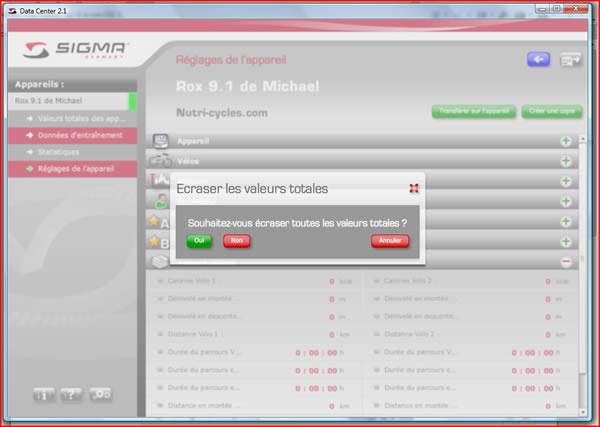 Paramétrage Sigma Rox 9.1 via Sigma Data Center