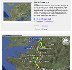 Tour de France : Parcours sur Google Earth, Team Columbia en live !