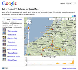 Tour de France : Parcours sur Google Earth, Team Columbia en live !